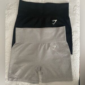 Set of 2 Gymshark workout shorts size S grey and black